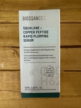 Biossance White and Green Squalane + Copper Peptide Rapid Plumping Serum